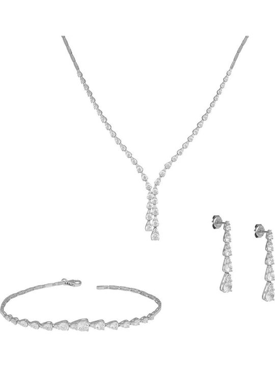 Schmuckset aus Weißgold 14K