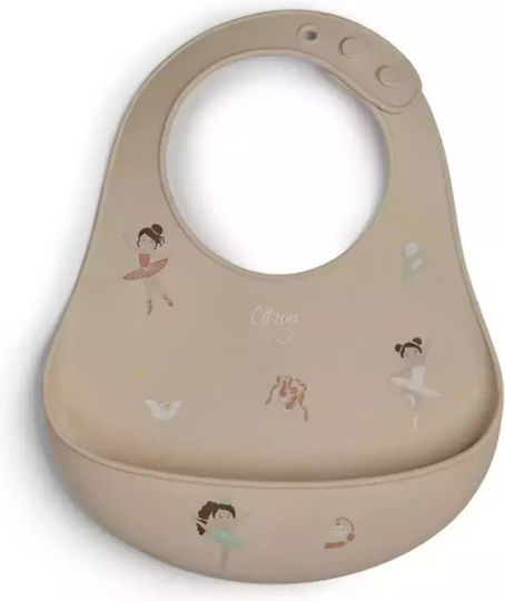 Citron Waterproof Bib Silicone with Button & Pocket Citron