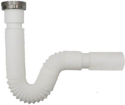 Sink Siphon 1 1/2" Flexible Chrome Nut Bonomini