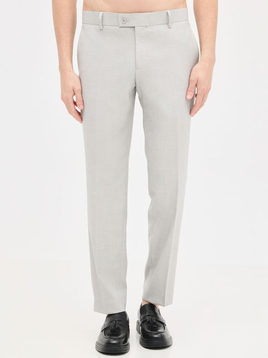 Pantaloni Elastic cu Croială Slim Light Gray