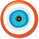 Magnet Decorative Thinkofme 3,8cm Talisman Ochi Portocaliu-Albastru S714