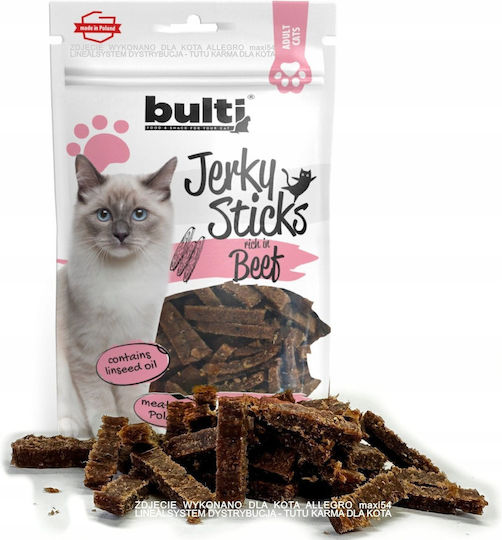 Bulti Jerky Пръчици Богати На Говеждо Котешки Лакомства 60г