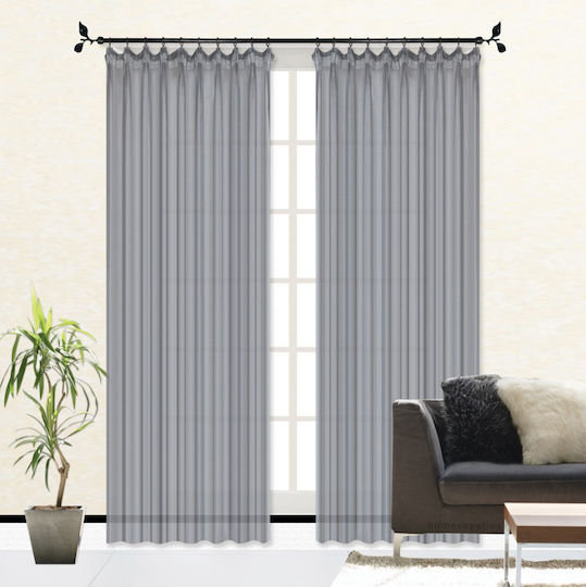 Voile Curtain Gray 160x270 Pencil Pleat