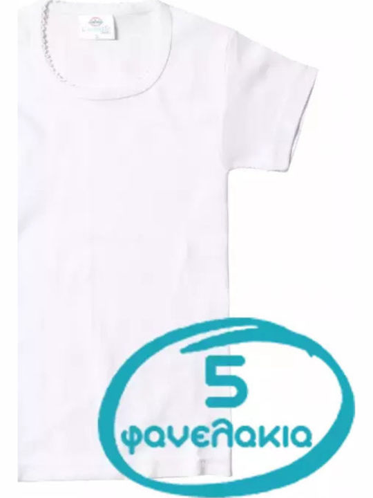 Angebot 5 Unterhemden Mädchen Baumwolle Weiß