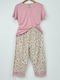 Cootaiya Sommer Damen Pyjama-Set Pink