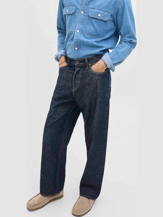 Ανδρικό Παντελόνι Τζιν με Loose Baggy Εφαρμογή Unwashed Denim