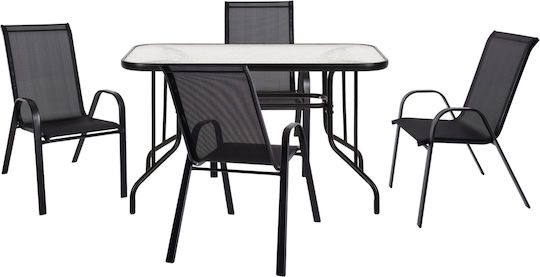 Set Dining de Exterior 5 Piese Negru