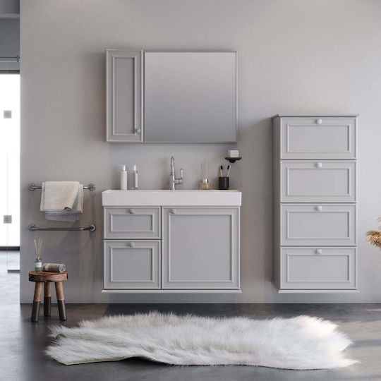 Сет Мебел За Баня Stella Сива Mdf 18mm Лак 70 9sste070grm Плот 70x45.5x70cm
