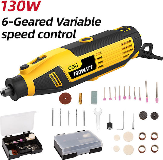 Deli Electric Rotary Multi Tool 130W with Speed Control DL-DM03-E1