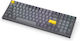 Endorfy EY5A124 Ασύρματο Gaming Μηχανικό Πληκτρολόγιο με Gateron Yellow διακόπτες και RGB φωτισμό (Αγγλικό US) Γκρι
