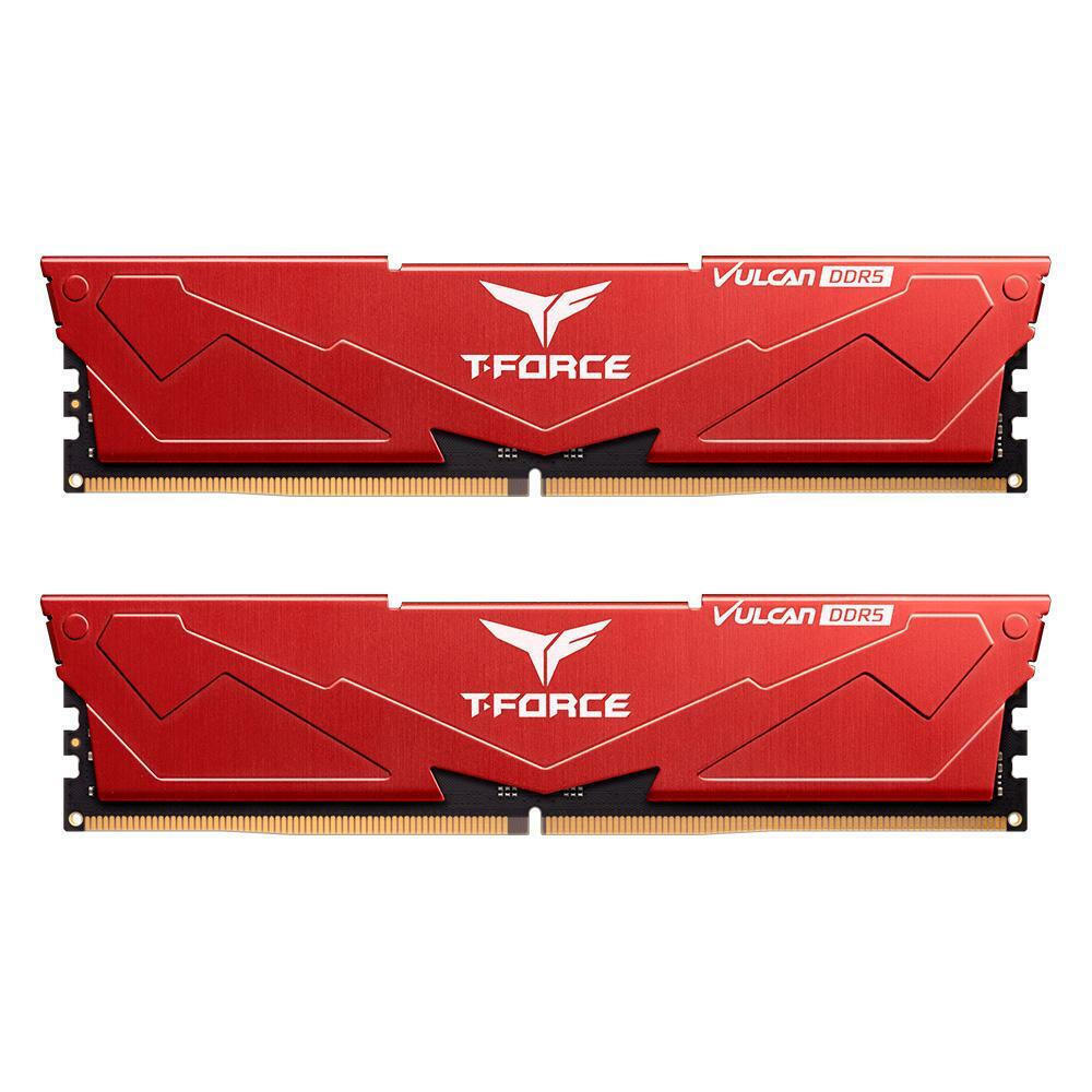 TeamGroup T-Force Vulcan Red DDR5 32GB RAM με 2x16GB Modules και Ταχύτητα 6000 για Desktop