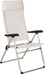 White Folding Beach Chair Beach Aluminium Frame Perforated Fabric 1 X 1 65 X 58 X 114 H Cm