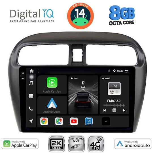 Digital IQ Ηχοσύστημα Αυτοκινήτου για Mitsubishi Space Star 2013-2020 (Bluetooth/USB/WiFi/GPS/Apple-Carplay/Android-Auto) με Οθόνη Αφής 9"