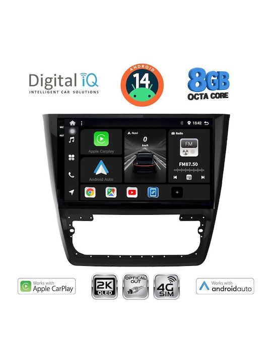 Digital IQ Car Audio System for Skoda Yeti 2014 (Bluetooth/USB/WiFi/GPS/Apple-Carplay/Android-Auto) with Touch Screen 10"