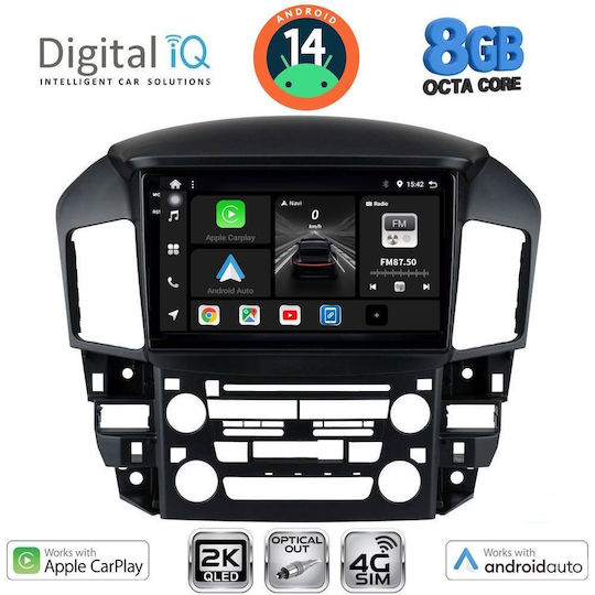 Digital IQ Car Audio System for Lexus RX300 1998-2003 (Bluetooth/USB/WiFi/GPS/Apple-Carplay/Android-Auto) with Touch Screen 9"