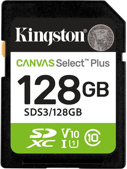 Kingston Canvas Select Plus SDXC 128GB Class 10 U1 V10 UHS-I with