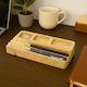 Office Organizer Pencil Holder Natural Solid Wood Despotaki 18.5 X 9.5 X 3cm