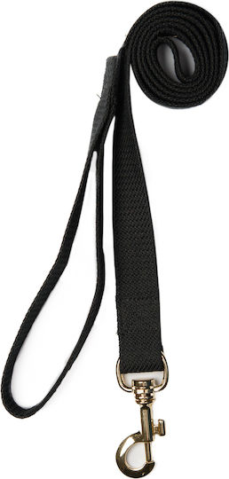 Λουρί Οδηγός Σκύλου Ιμάντας 1544 25 14 2.5cm Μαύρο Γάντζος Χρυσό 1,30μ Σύνολο