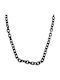 Kalliopi Silver Necklace Double from Steel Black with Diamond