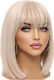 Wig with Synthetic Hair in Light Blonde Color 30cm