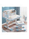 Kids Desk made of Melamine White-Light Blue 75.5x48.5x101cm
