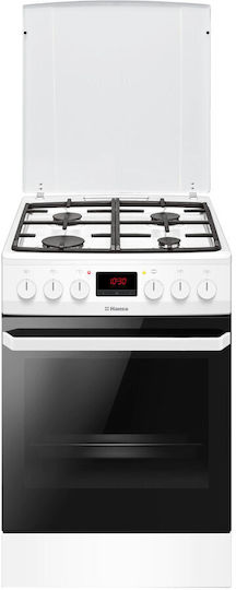 Hansa Aragaz 62lt cu Plite pe Gaz Lichefiat & Electricitate L50cm. Albă