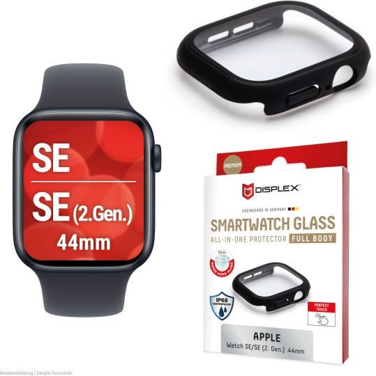 Displex Full Body Glass Protector Apple Watch Se 2 44mm Black