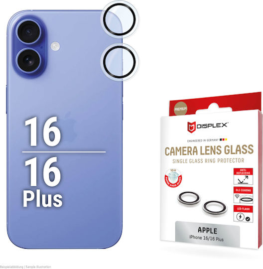 Displex Προστασία Κάμερας Tempered Glass για το iPhone 16 / 16 Plus