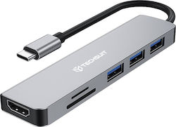Techsuit H5 USB-C Docking Station με HDMI 4K PD Techsuit H5 USB-C Docking Station με HDMI 4K PD