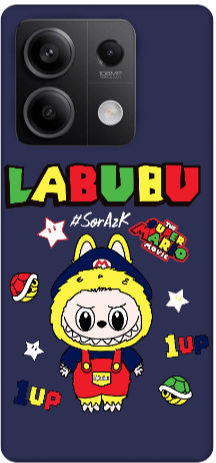 Xiaomi Redmi Note 13 5G Labubu Mario Тъмносин Калъф От Силикон TPU