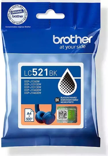 Brother LC521BK Γνήσιο Μελάνι Εκτυπωτή InkJet Μαύρο (LC-521BK)