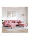Living Room Furniture Set Couch & Stool Pink
