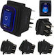 Led Switch 3-position 6-pin 12-24v Rocker Rocker Waterproof Blue