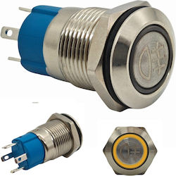 Led Fog Light Switch 12mm Chrome Momentary