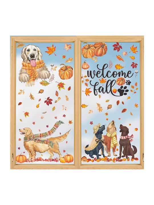 Horaldaily Autumn Window Stickers Set 77 Pieces
