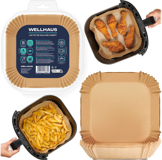 Wellhaus Αντικολλητικά Χαρτιά για Air Fryer 16x16εκ. 100τμχ