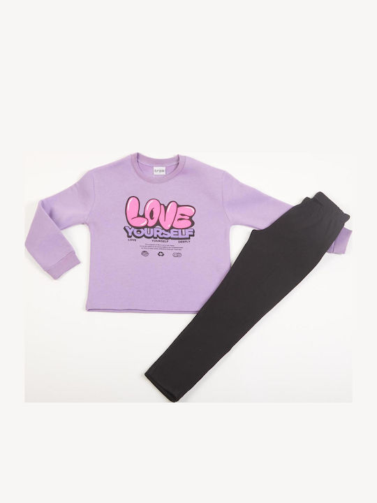 Kinder-Set mit Leggings Winter 2Stück Lilac "love