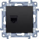 Simon 10 Computer Socket Single Rj45 Category 6 Shielded Module Matt Black C61e.01/49