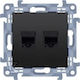 Simon 10 Computer Socket Double Rj45 Category 6 Shielded Module Matt Black C62e.01/49