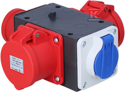 Parma Power Splitter Plug 16A 5P Sockets 2x16A 5P 230V F3.0117
