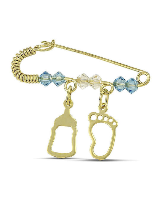 Themelidis Jewels Kinder Sicherheitsnadel aus Gold 14K für Jungen