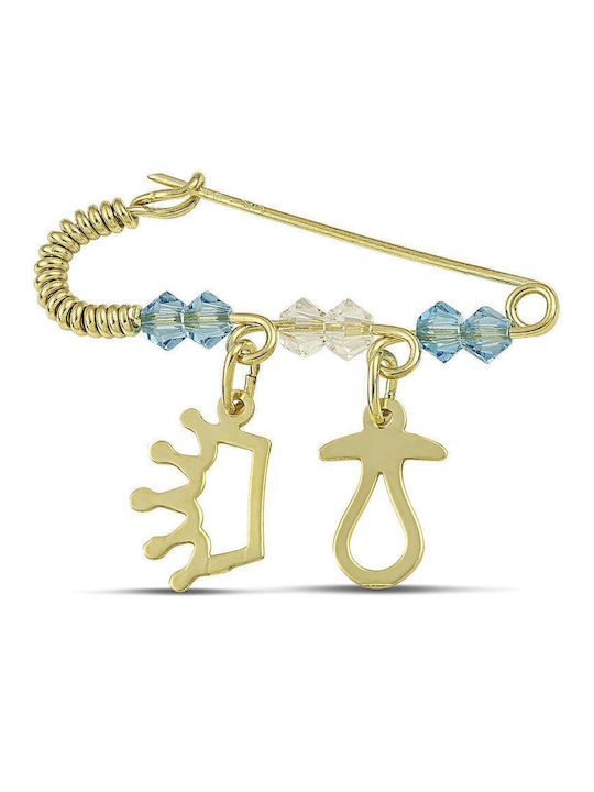 Themelidis Jewels Kinder Sicherheitsnadel aus Gold 14K für Jungen