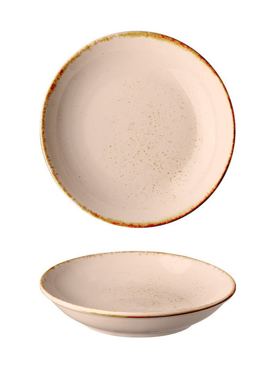 Plate Soup made of Porcelain Orange 24cm 6pcs
