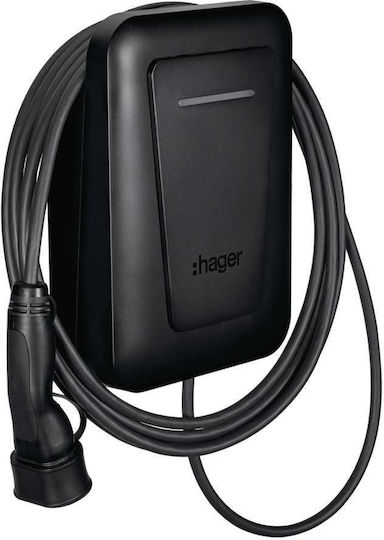 Hager Witty Plus Wall Mounted Three-Phase 22kW Charging Station with Built-in Cable Type 2 (XVL122C)