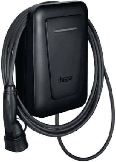 Hager Witty One Wall Mounted Three-Phase 11kW Charging Station with Built-in Cable Type 2 (XVR111C)