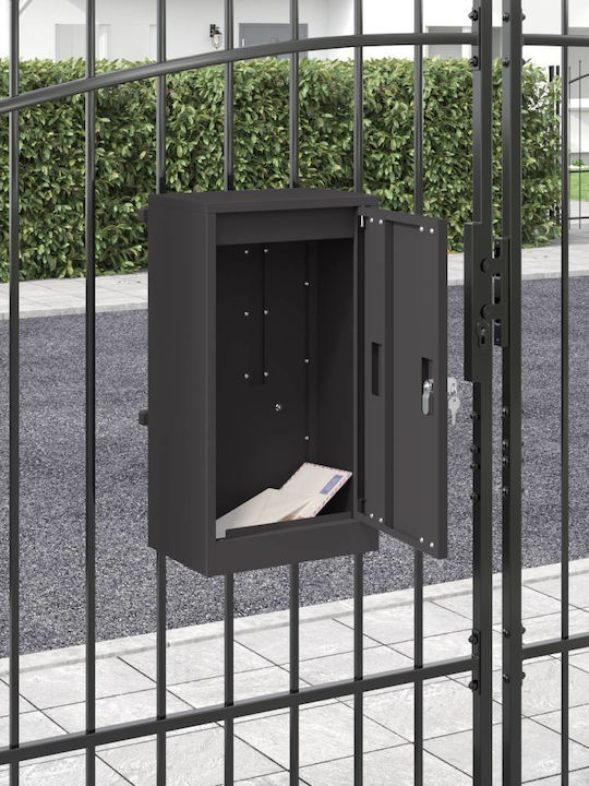 vidaXL Außenbereich Briefkasten Inox in Schwarz Farbe 30x23x55cm