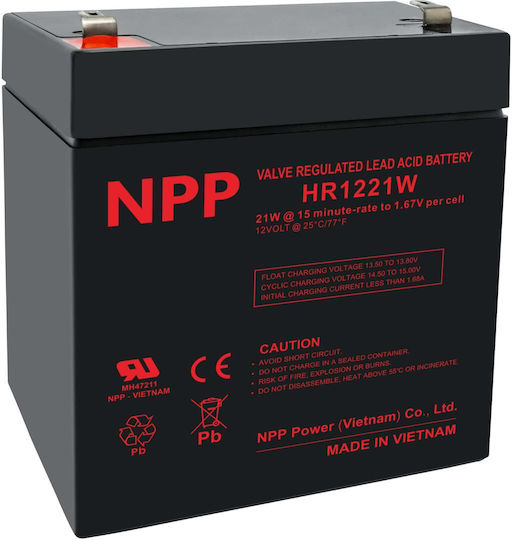 Npp Батерия UPS с Капацитет 5Ах и Напрежение 12V HR1221W 1бр