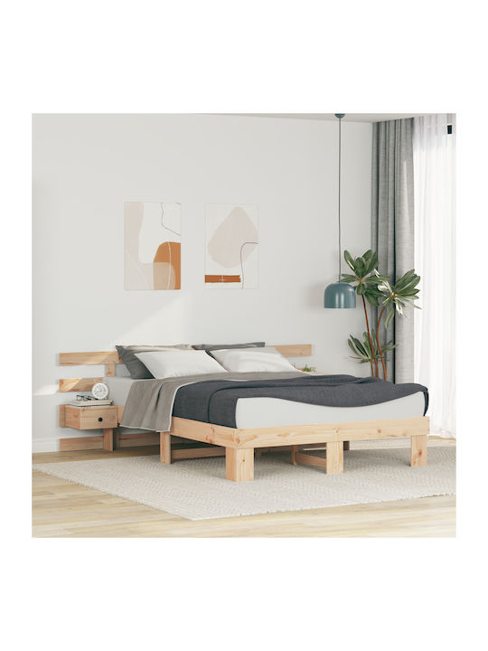 Doppelbett aus Massivholz Braune mit Lattenrost...