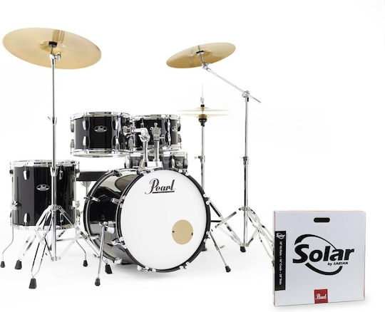 Pearl RS505C Roadshow Jet Black Sabian Drums Set Stands Cymbals
