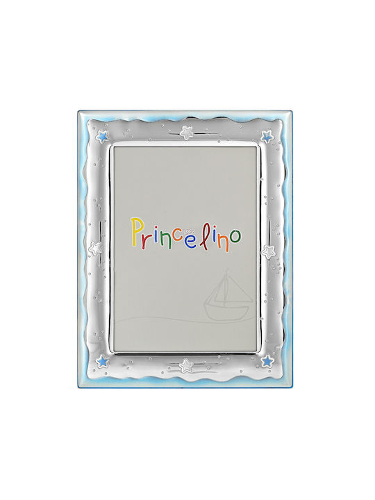 Themelidis Jewels Wooden Picture Frame for Kids in Silver Color 13x18cm